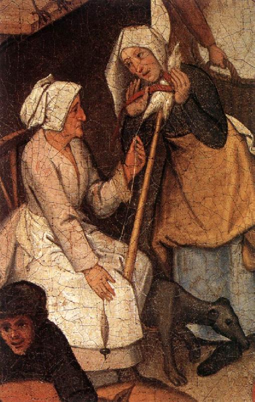 BRUEGHEL, Pieter the Younger Proverbs (detail) fgjh Norge oil painting art